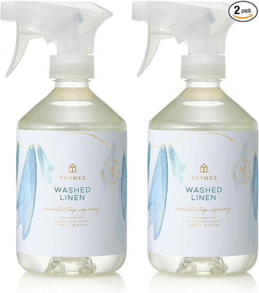 Thymes Countertop Spray - 16.5 Fl Oz - Washed Linen (Pack of 2)