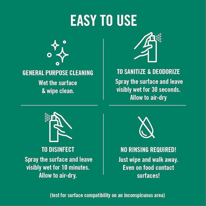 Benefect Botanical Decon 30 Disinfectant Cleaner, 14 oz. Ready-To-Use Spray, Hospital Grade Disinfectant, Kills Over 99.99% of Germs, Safe for Food-Contact Surfaces (Light Lemon & Thyme Scent)