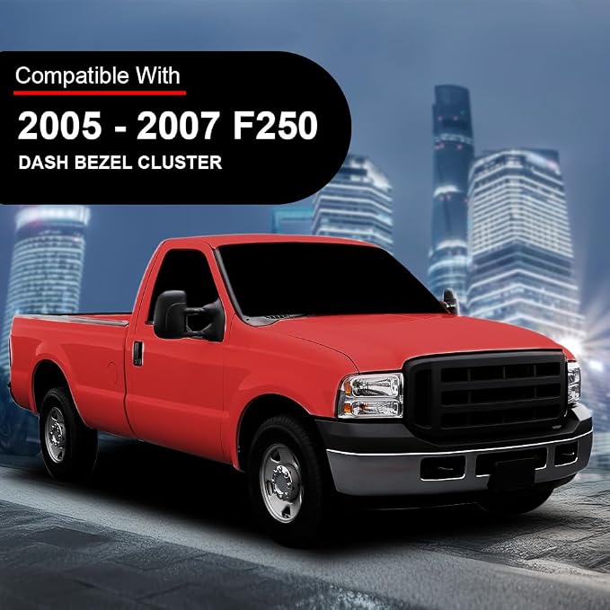 DOTCOM Dashboard Trim Panel Fit Ford F250 F350 Super Duty 2005-2007 | Dash Cover,Black