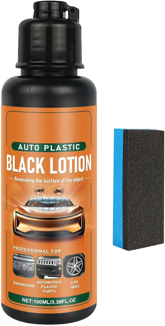 Auto Plastic Black Lotion, Black Lotion Auto Plastic, AutoPlastic Restorer Kit, Plastic Care for Car Interior, Can Restore The Luster of Faded Plastics and Rubbers (1pcs)