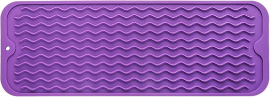 MicoYang Silicone Dish Drying Mat for Multiple Usage,Easy clean,Eco-friendly,Heat-resistant Silicone Mat for Kitchen Counter,Sink,Bar,Bottle,or Cup Purple M 17 inches x 6 inches