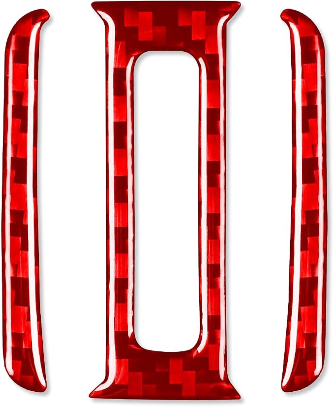Red Real Carbon Fiber Trim for Nissan Rogue Accessories | for 2014-2020 / Rogue Sport 2017-2022 Rear Air Conditioner Central Outlet Vent Sticker Interior Thick Overlay Decal