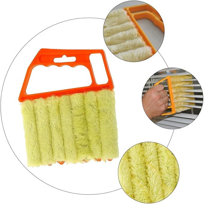 2pcs Microfiber Window Blind Cleaner Shutter Duster Brush Handheld Pulley Cleaning Tool