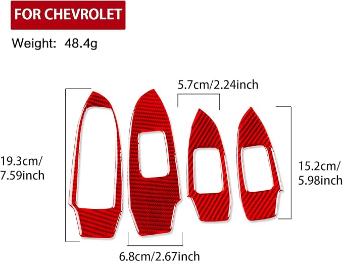 Real Carbon Fiber Trim for Chevy Malibu 9th Gen Accessories | for 2016-2024 Window Lift Button Panel Cover Sticker Interior Thick Overlay Decal