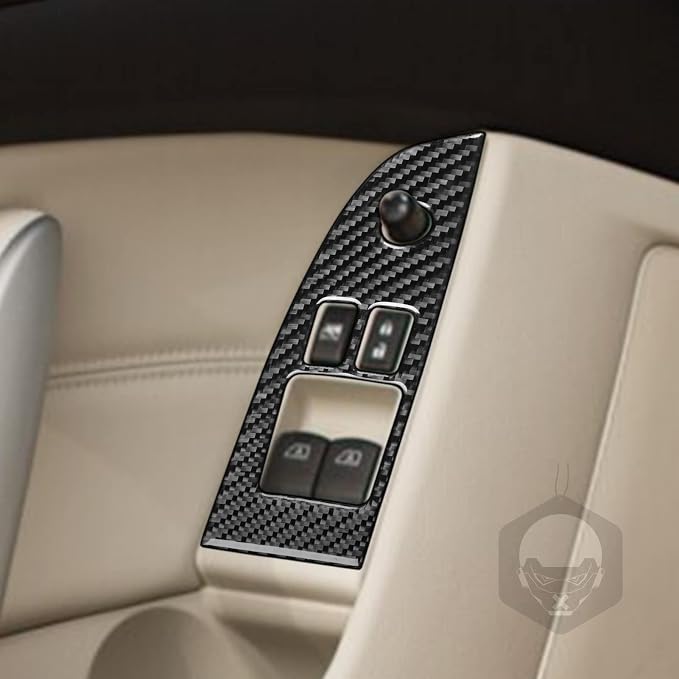 Real Carbon Fiber Trim for Infiniti Accessories | for G37 G25 Q60 Q40 X S Coupe 2008-2015 Window Lift Switch Panel Exterior Thick Overlay Decal - B