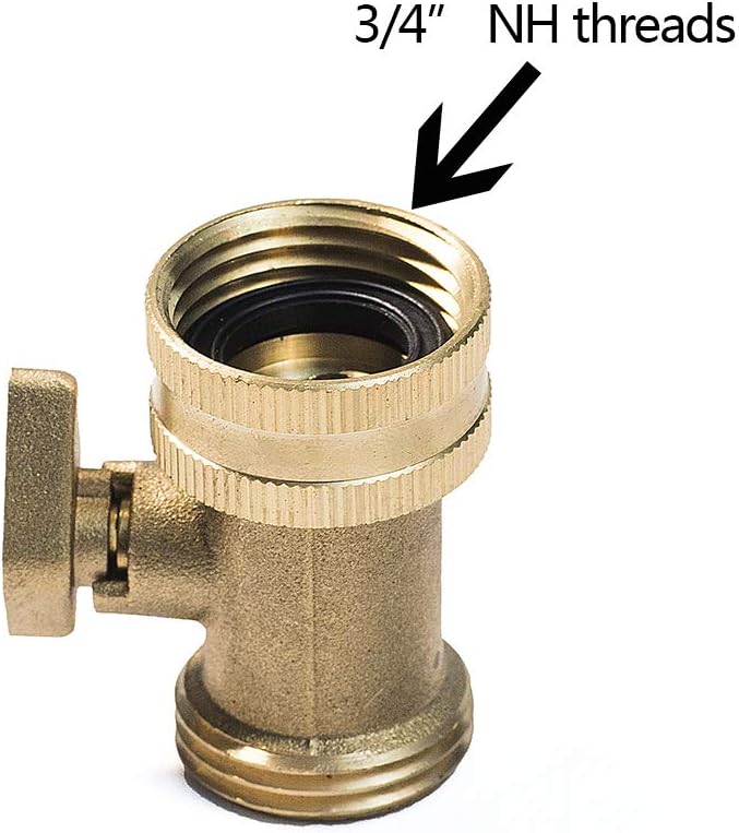 HQMPC Heavy Duty Brass Shut Off , Brass Water hose valve On/Off valve garden hose Connector (2PCS) +4 Extra Pressure Washers