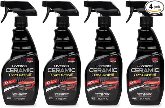 Stoner Car Care 92333-4PK Hybrid Ceramic Trim Shine – Restores Faded Plastic & Vinyl to OEM Finish, Long Lasting Water-Based UV Protection for Interior & Exterior Trim – 16 fl oz (Pack of 4)