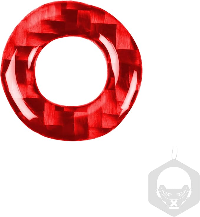 Door Lock Pin Trim Ring Fit for Dodge Charger/Chrysler 300 2011-2023 | Red Real Carbon Fiber|Car Decorations Stickers Decals|Interior Accessories|Thick Overlay|Anti-scratch