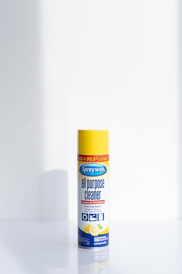 Sprayway All Purpose Cleaner Foaming Spray | Lemon Scent | 19oz | 6 Pack | Disinfectant & Multi-Surface Cleaner | Cuts Grease & Grime | Kills 99.9% of Germs | 19oz