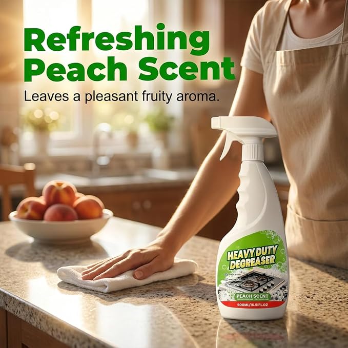 Heavy Duty Kitchen Degreaser Spray,17oz Multipurpose Degreaser (1) | 2026 New All Purpose Grease Cleaner for Stove, Oven, Range Hood, Microwave