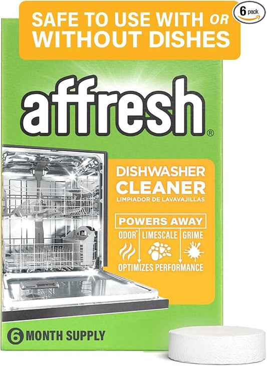 Affresh Dishwasher Cleaner, Helps Remove Limescale and Odor-Causing Residue, 6 Tablets (Pack of 6)