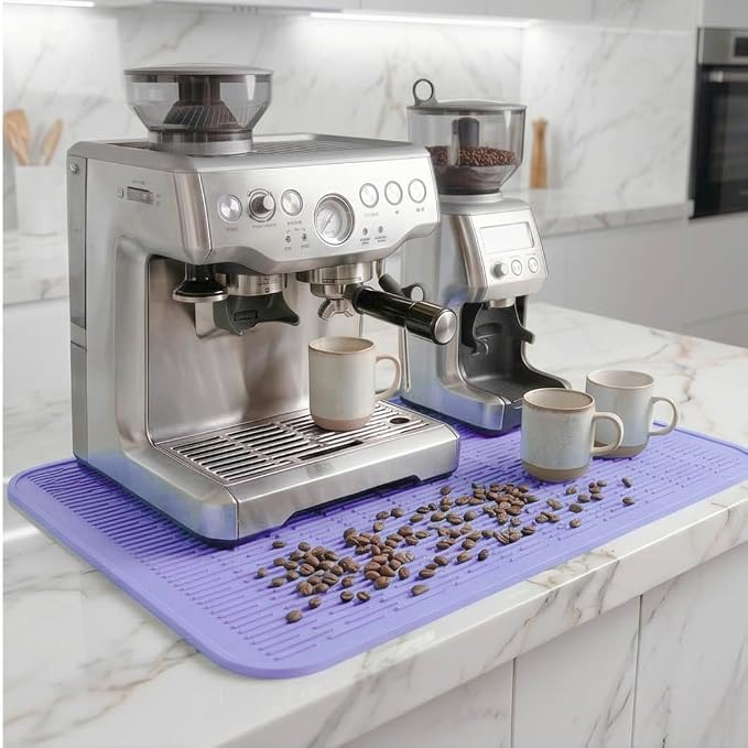 MicoYang Silicone Dish Drying Mat for Multiple Usage,Easy clean,Eco-friendly,Heat-resistant Silicone Mat for Kitchen Counter or Sink,Refrigerator or Drawer Liner Light Purple 2XL 24 inches x 18 inches