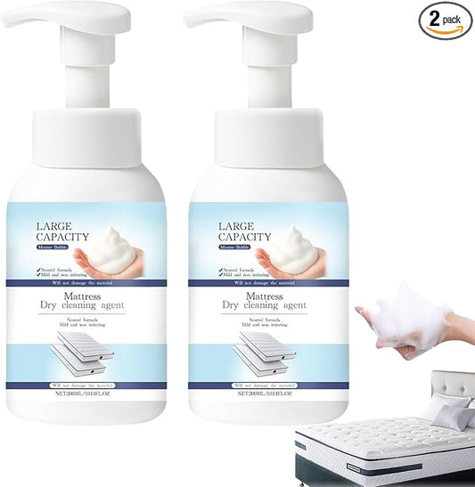 Mattress Cleaner and Stain Remover, Powerful Mattress Dry Cleaning Foam, No-Scrub Gentle Cleaner Spray for Bed, Couch, Carpet & Upholstery, Car Seat& Rugs (2)