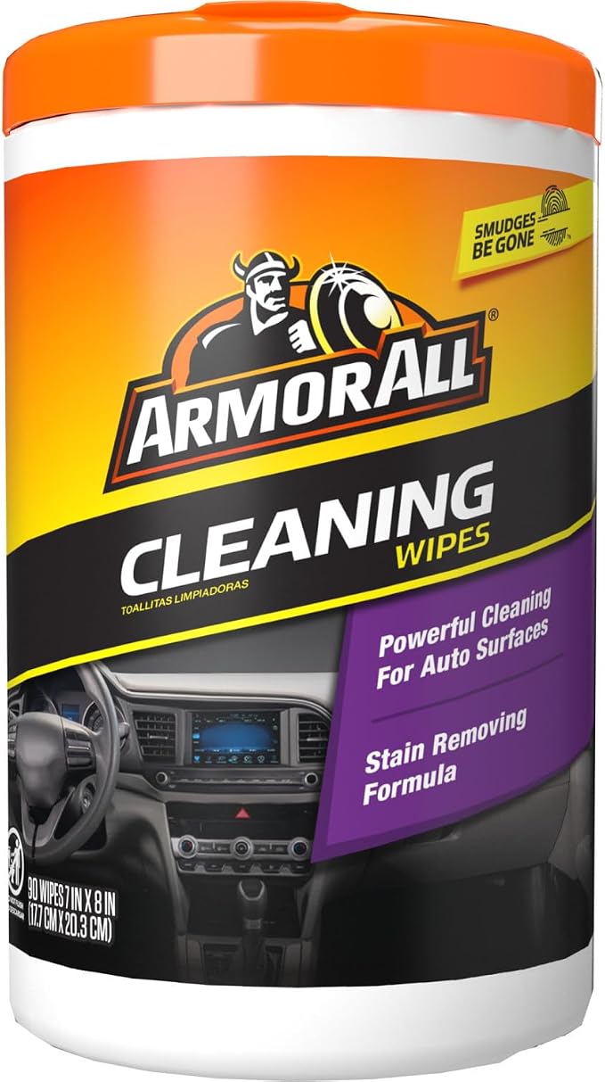 Armor All Car Cleaning Wipes, Wipes for Car Interior and Car-Exterior, 90-Wipes Each (Pack of 6)