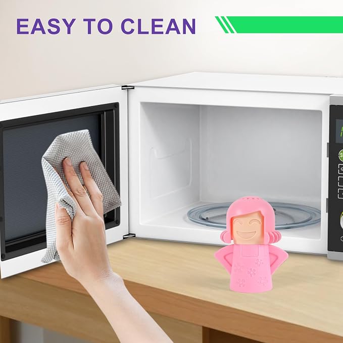 Asltw Happy or Angry Mom Microwave Cleaner, Microwave Oven Steam Cleaner, Just Add Vinegar and Water, Easily Cleans the Crud in Minutes (Pink)