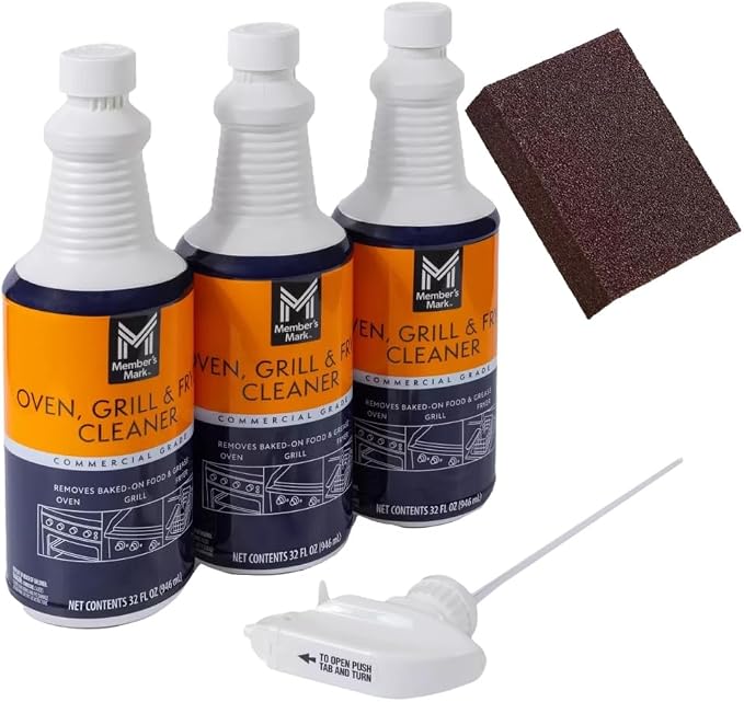 2024 New Model: Commercial Oven, Grill and Fryer Cleaner 32 oz, 3 pk Comes With 1 Magic Brick Sponge