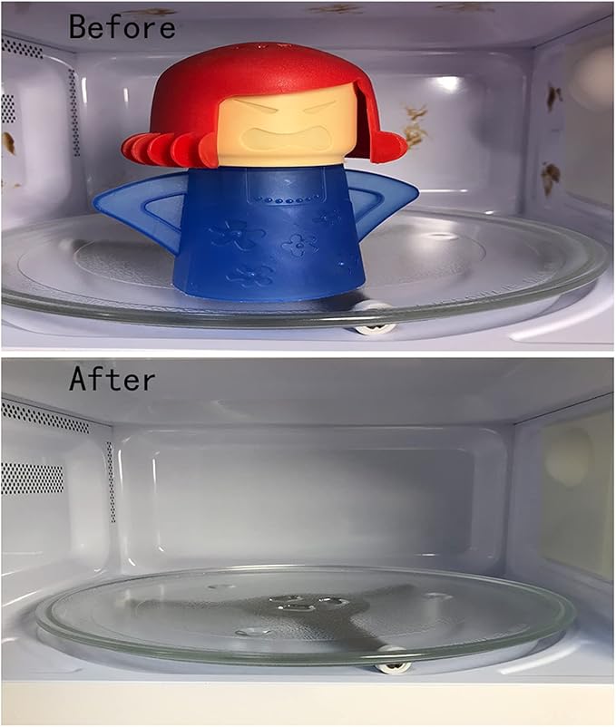 Asltw Angry Mom Microwave Oven Steam Cleaner, Clever Mama Microwave Cleaner, the Fun and Easy Way to Steam Clean Your Microwave, Cut Cleaning Time by Half (Blue)