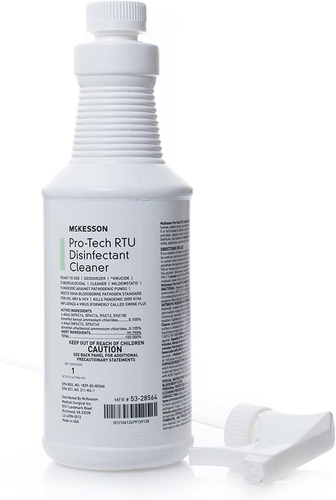 McKesson Pro-Tech Surface Disinfectant Cleaner, Ready to Use - Floral Scent, Trigger Spray Bottle, 32 oz, 1 Count, 1 Pack