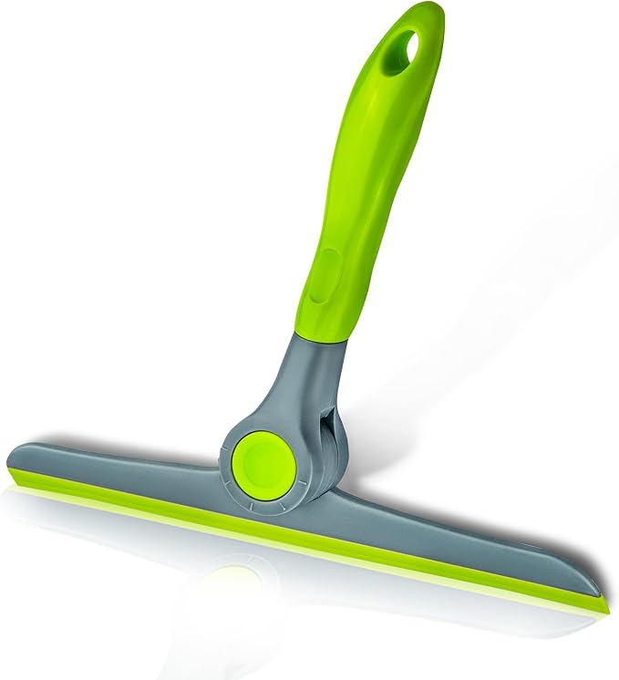 DSV Standard 10" Heavy Duty Green, Grey Window Cleaning Squeegee, Handheld Squeegee for Glass Doors, Windows, Car Windshields & More