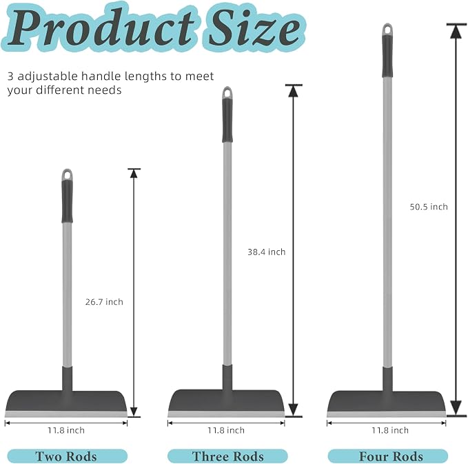 AONEZ Floor Scrub Brush with Long Handle - Adjustable Handle 2 in 1 Scrape and Heavy-Duty Stiff Bristle Floor Scrubber Brush for Cleaning Bathroom, Kitchen Patio Tile Garage and Deck