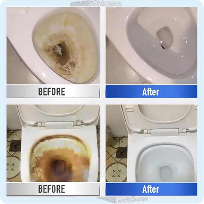 Toilet Bowl Cleaners, Deep Cleans Bottom Pipe Stains, 1 Pack | Deep Toilet Bowl Cleaning Powder penetrates bottom pipes to dissolve tough stains and limescale Efficient and Easy-to-Use
