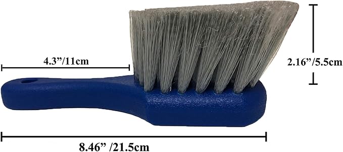 Wheel & Tire Brush for Car Rim, Soft Bristle Car Wash Brush | Car Tire Brush Cleans Tires & Releases Dirt and Road Grime, Short Handle Wheel Brush for Easy Scrubbing Blue