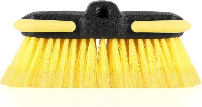 Car Wash Brush Head, 8'' Soft Bristle Scrub Rv Brush for Washing Exterior | Outdoor Broom and Truck Brush for Cleaning Window, Wall, House Floor, Deck, Patio, Boat, Vehicles