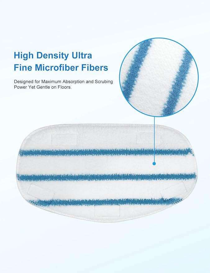 8 Pack Pur Steam Mop Pads Compatible with PurSteam ThermaPro 10-in-1 and 211 Steam Mop Cleaner Microfiber Pur Steam Mop Replacement Pad Washable Reusable Steam Mop Pads for Steamer Floor Cleaning