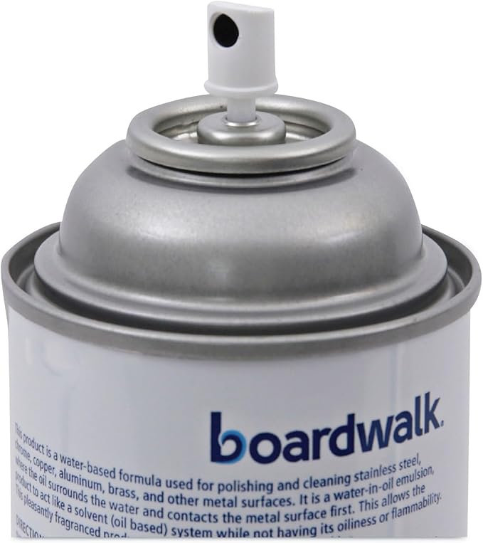 Boardwalk Stainless Steel Cleaner and Polish, Lemon, 18 oz Aerosol Spray, 12/Carton