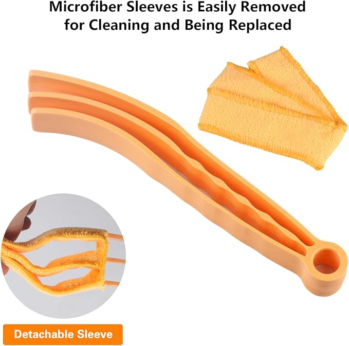 10-Pack Window Blind Cleaner Set:, Blinds Cleaner Brush, Blind Brush | Includes1×7-Finger Detail Brush,1×Shutter Cleaning Brush,and Replacement Heads,Efficient for Blinds,Vents,Keyboards,and More.