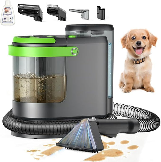 18Kpa Portable Carpet Cleaner Machine for Cars, Pets, Spot, Rug, Couch | 54+42 Oz Water Tank Upholstery Cleaner, 600W Motor with Self-Cleaning Tool and 3pcs Versatile Stain Tools