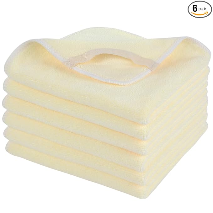 SINLAND Microfiber Facial Cloths Fast Drying Washcloth 12inch x 12inch Absorbent Face Wash Cloth Soft Makeup Remover Cloths