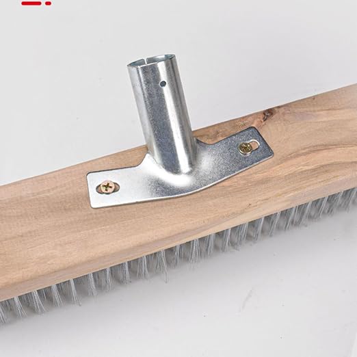Stainless Steel Wire Deck Scrub Brush, 20cm Rough Sur face Scrub Brush Heavy Duty Floor Scrubber Broom for Driveways Steps Patios Decks Tiles