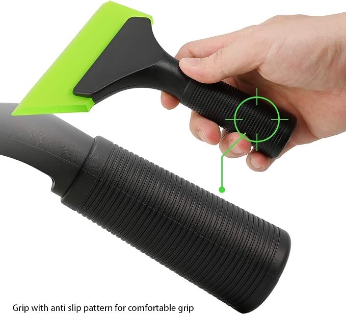 FOSHIO Small Squeegee with 5 Inch Green Rubber Blade Mini Wiper Window Tinting Tools for Mirror Glass Window Cleaner with Non-Slip Handle