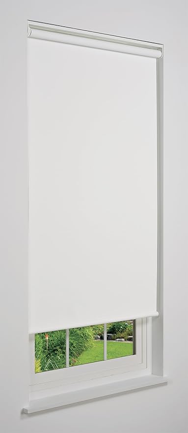 Customizable Cordless Blackout Sierra Collection Roller Shade, White 36" to 41" W X 72" H (Arrives 1/4" Narrower)