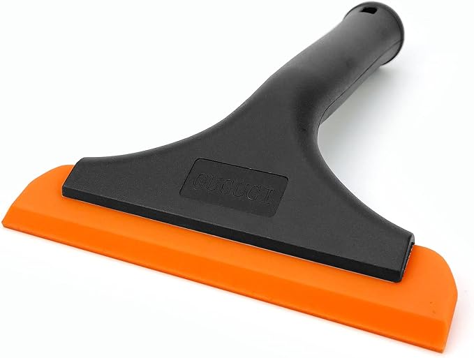 Super Flexible Silicone Squeegee, Auto Water Blade, Water Wiper, Shower Squeegee, 5.9'' Blade and 7.5'' Long Handle, for Car Windshield, Window, Mirror, Glass Door