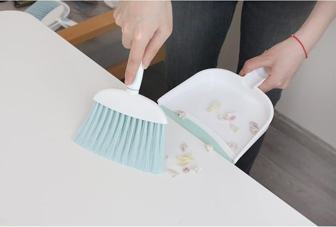Mini Broom and Dustpan Set-Mini Whisk Set for Desk, Housekeeping, Office, Kitchen, Pet Nest, etc.,Daily Cleaning Necessity Plastic Mini Dustpan Set (Pink)