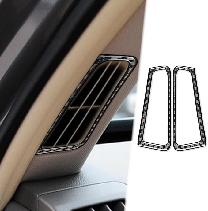 Real Carbon Fiber Trim for Infiniti Accessories | for G35 G37 G25 Q60 Q40 2007-2015 X S Sedan Coupe Convertible Defogger Air Vent Outlet Frame Interior Thick Overlay Decal