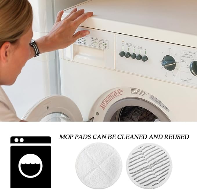 Spinwave Mop Pads Fit for Bissell Spinwave 20399 23157 23159 2039A 2124A 20393 2039T 2039W 20391 20395 2307 2315A Soft Scrubby Pads for Hardwood Floor Cleaning Replacement Pads(8Pack)