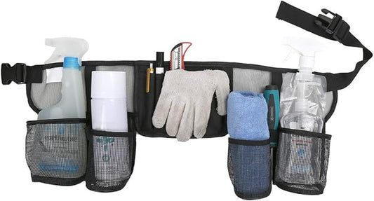 Tool Pouch, Waist Tools Bag Belt, Bottle Holster, Heavy Duty Working Tool Apron for Janitorial, Custodial, Housekeeping, Cleaning