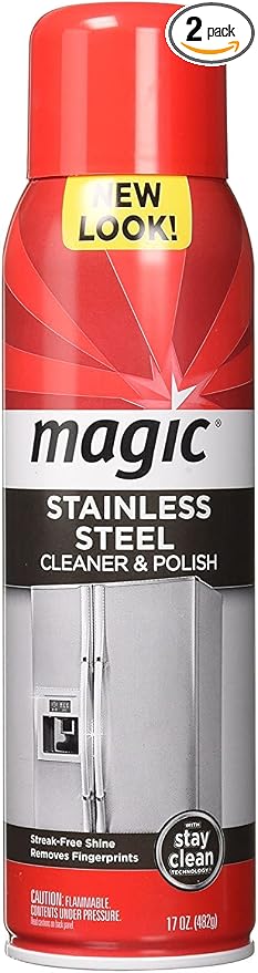 Weiman Magic Stainless Steel Cleaner Aerosol, 17 Ounce (2 Pack)