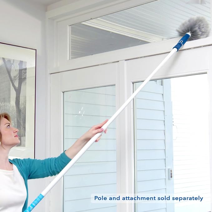 Unger Cobweb & Corner Duster – Dusters for Cleaning, Compatible with Telescopic Poles, Dusting Tools, Great for Ceilings, Moldings, HVAC & Floor Vents, and Corners, White/Black (Pack of 6)