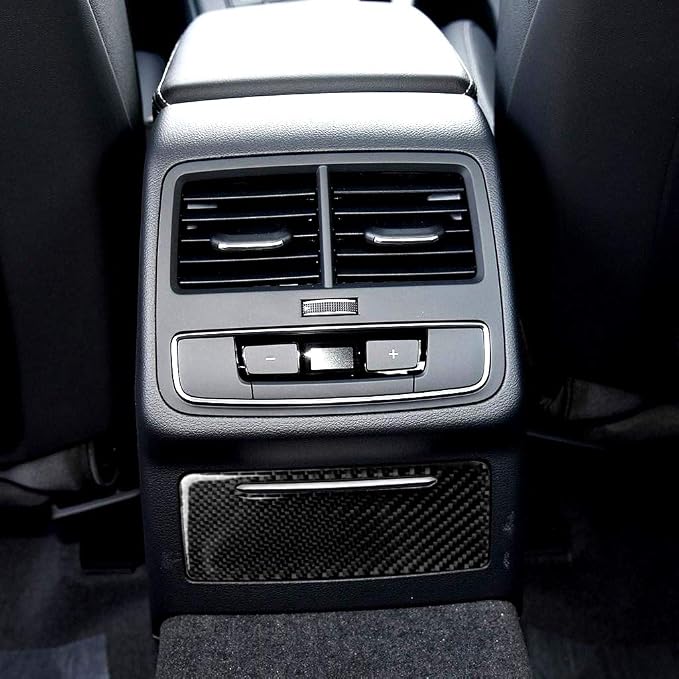 Real Carbon Fiber Trim for Audi Accessories | for B9 A4 S4 A5 S5 2020-2025 / RS5 2021-2025 Rear Cigarette Lighter Panel Interior Thick Overlay Decal