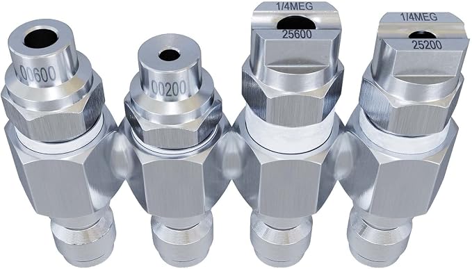 Jariko Jrod Pressure Washer Nozzle 7-8 GPM - High Pressure Hose Nozzle - 1/4" Quick Connect for Soft Wash System - 4 Way Pressure Washer - 4 Tip Soft Wash Nozzle - Pressure Washer Accessories