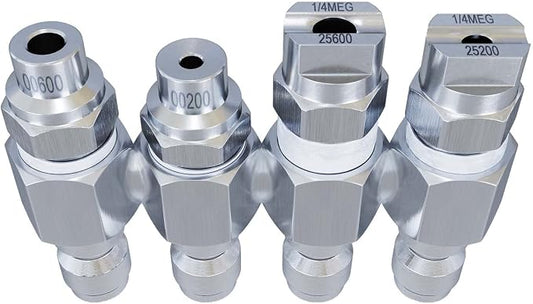 Jariko Jrod Pressure Washer Nozzle 7-8 GPM - High Pressure Hose Nozzle - 1/4" Quick Connect for Soft Wash System - 4 Way Pressure Washer - 4 Tip Soft Wash Nozzle - Pressure Washer Accessories