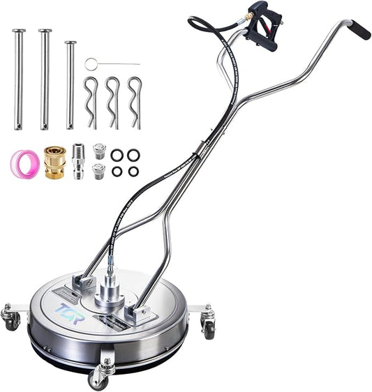 TOR 20" Pressure Washer Surface Cleaner with 4 Wheels, Surface Cleaner for Pressure Washer, Stainless Steel Dual Handle Power Washer Surface Cleaner for Concrete, Driveway, Patio, Sidewalk