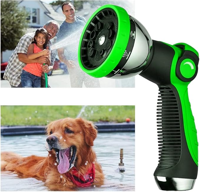 Garden Hose Nozzle Spray Nozzle,10 Hose Metal Duty Watering Patterns Thumb Control On Off Valve, High Pressure Nozzle Sprayer for Watering Plants, Car Wash,Cleaning,Showering Pets
