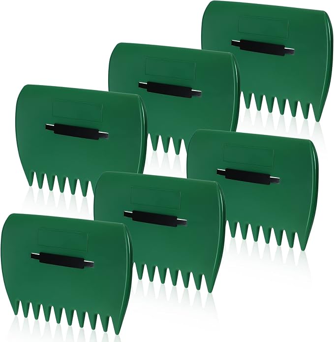 Sherr 6 Pcs Leaf Scoops Hand Rakes, Large Leaf Scoops and Claws Lightweight Plastic Leaves Grabbers for Picking up Leaves, Clippings, Grass, Collect Garden Rake Scooper