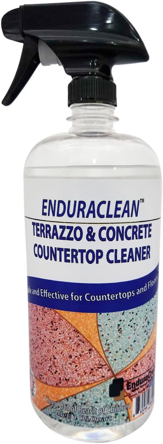 Marblelife EnduraCLEAN Concrete & Terrazzo Countertop Spray Cleaner, Effective Terrazzo Cleaner, Concrete & Terrazzo Cleaning Solution, Concrete Countertop Cleaner, Natural Stone Floor Cleaner, 32 oz