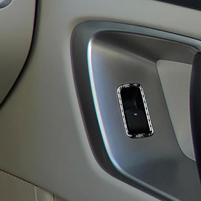 JKYUKU Real Carbon Fiber for Subaru Accessories Door Glass Lifting Control | for Legacy/Outback 2005-2009, Black Door Glass Lifting Control Window Power Switch Buttons Sticker, Premium Sporty Look